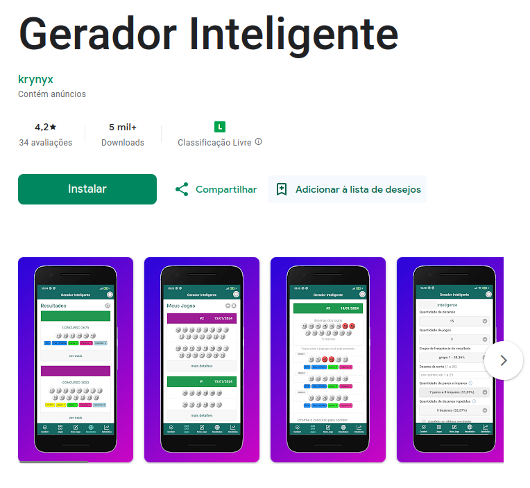 aplicativo gerador inteligente